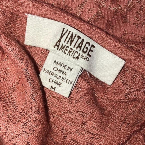 VINTAGE AMERICA size medium boho peasant top - Picture 3 of 5